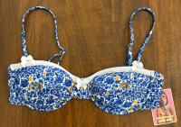 New | Small Womens Strawberry Milk Mob Bathing Suit Top