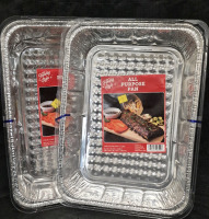 2 New All Purpose Foil Roasting Pans 14.4x10.5x3"