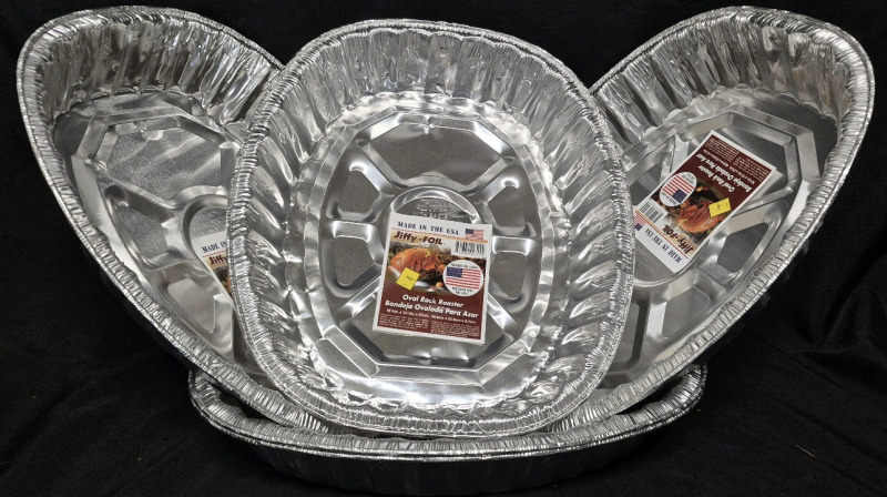 5 New Oval Jiffy-Foil Roasting Pans 16x13x2"