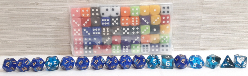 50 New Six Sided Dice, 10 d12's, d20, d9, d8, d4 and d90