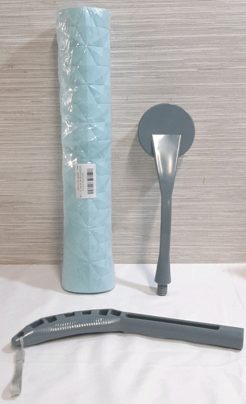 New Blue Nonslip Mat & Back Brush with Handle