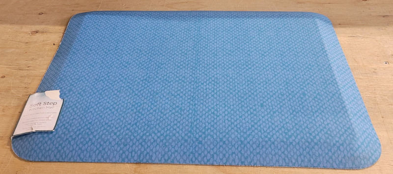 New - Soft Step Anti-Fatigue Kitchen Mat , Blue . Measures 18"&times;24"