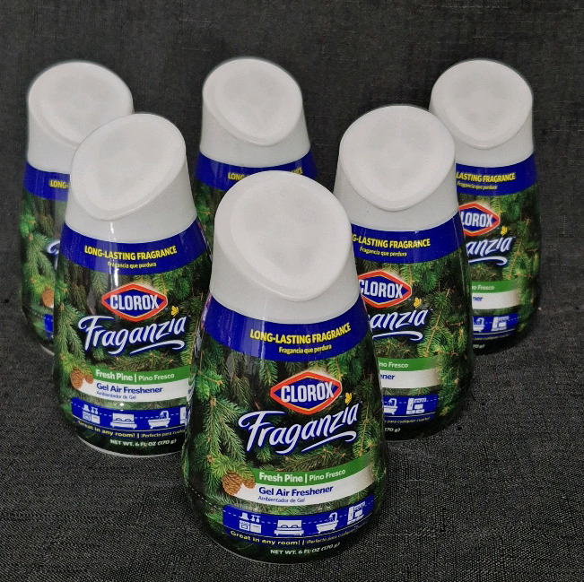 6 New Clorox Fraganza Gel Air Fresheners Fresh Pine Scent 170g Each
