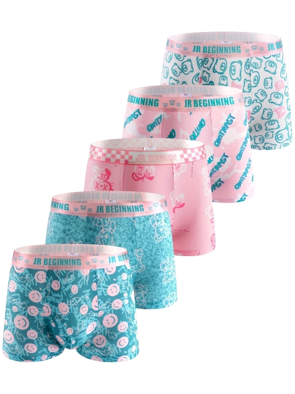5 New Pairs Size Med Fun Colorful Breathable Boxer Shorts