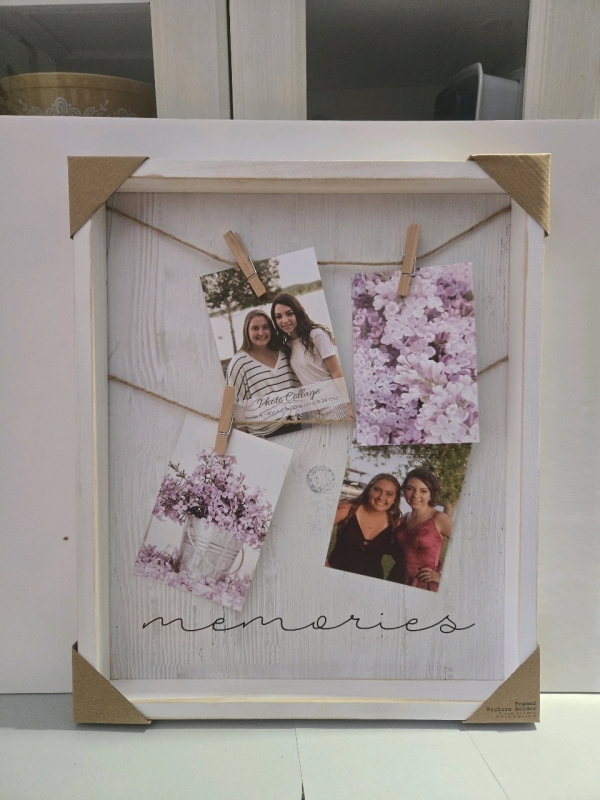 New | Wall Mounted Rustic Style Wooden Framed Picture Holder | 15" x 18" x 0.625"