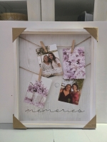 New | Wall Mounted Rustic Style Wooden Framed Picture Holder | 15" x 18" x 0.625"