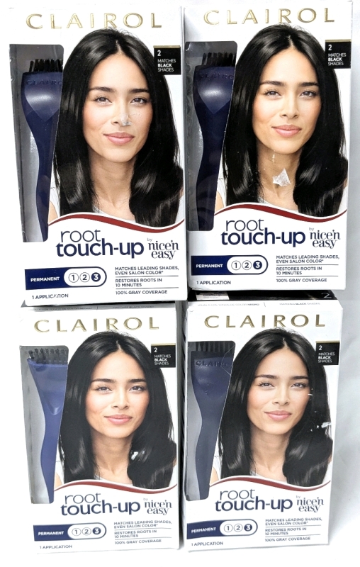 4 New Clairol #2 (Matches Black Shades) 10-Minute Permanent Root Touch-Up by Nice 'n Easy