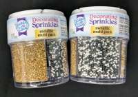 2 New Baked With Love Metalic Multi-Pack Decorating Sprinkles 90g ea