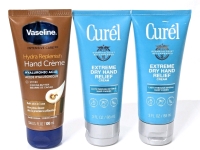 2 New CUREL Extreme Dry Jand Relief Creams 88ml ea + Vaseline Hydraplenish Hand Cream 100ml