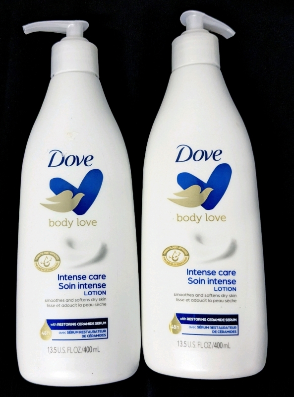2 New DOVE Body Love 48HR Intense Care Lotion