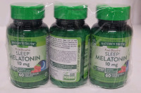 New - Nature's Truth Fast Dissolve Sleep Melatonin , 10mg . 3 Bottles , 60 Fast Dissolve Tablets each Bottle . Expires 08 / 2026