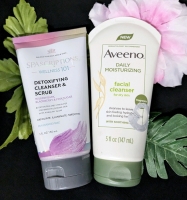 New AVENO Daily Moisturizing Facial Cleanser for Dry Skin 147ml & SpaScriptions Detoxifying Cleanser Scrub 159ml