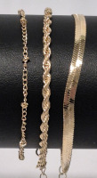 3 New Lovely Bracelets - 7" long