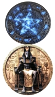2 New Round Signs : Realistic Anubis & Blue Magic Sigils | 7.75" Diameter
