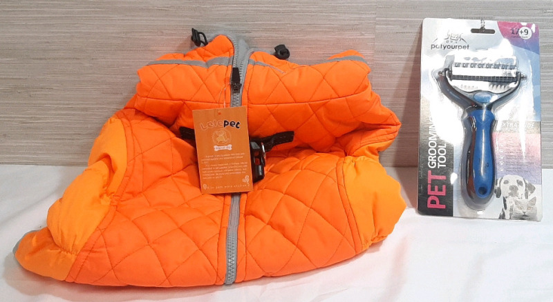 New LelePet Extra Large Dog Zip-up Vest & Patyourpet Pet Grooming Tool