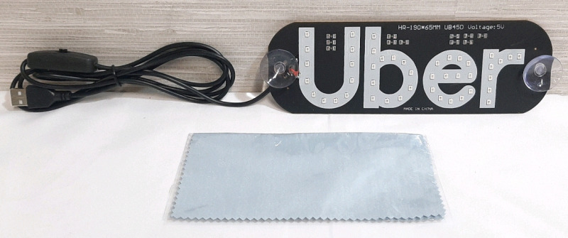 New Uber Light-up Sign with USB Switch & Microfiber Cloth
