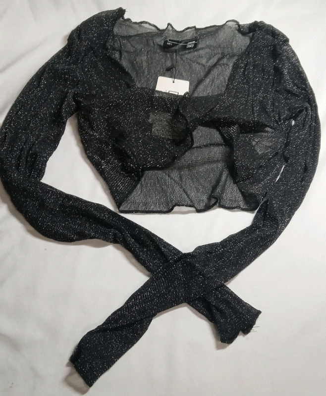 New | Size L Women's Mesh Cropped Sweater