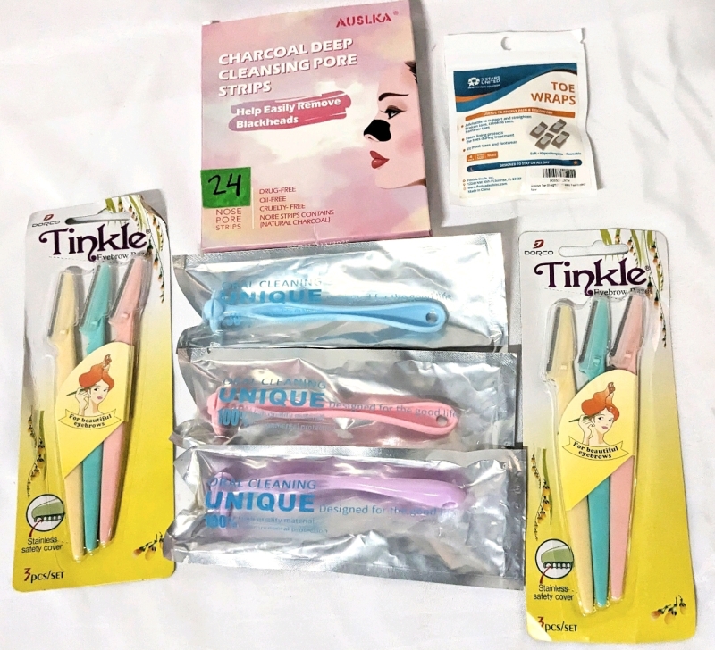 New Eyebrow Razors, Flosser Handles, Cleansing Pore Strips & Toe Wraps