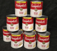11 New CAMPBELL'S Chicken Noodle Soup Cans - 25% Bigger 397g Some Cans Have Dents BB Jan 09 2027