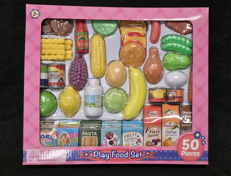 50 New Pieces Kid's Play Food Set for 3 yrs+