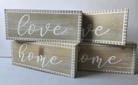 4 New | Wooden Decorative Tabletop/Wall Mounted Signs " Love & Home "