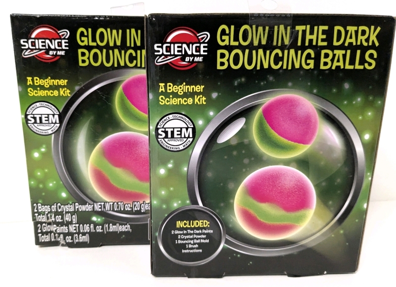 2 New Science by Me GLOW IN THE DARK Bouncing Balls Beginner Science Kits