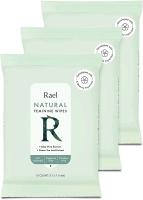 3 Packs New Rael Natural Feminine Wipes (10 Wipes per Pack)