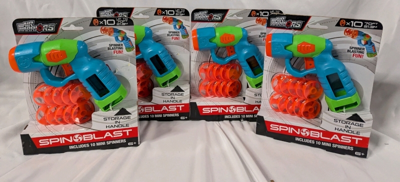 4 New Air Warriors Spin Blast Mini Spinner Launchers.