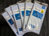 18 New Trueliving Plastic Table Covers. 54" by 108"