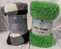 2 New Comfort Bay Throw Blankets. Soft Throw 50" by 60" ,Shaggy Throw 40" by 50"