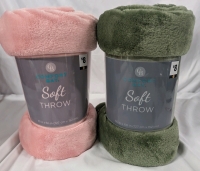 2 New Comfort Bay Soft Throw Blankets. 50" by 60".