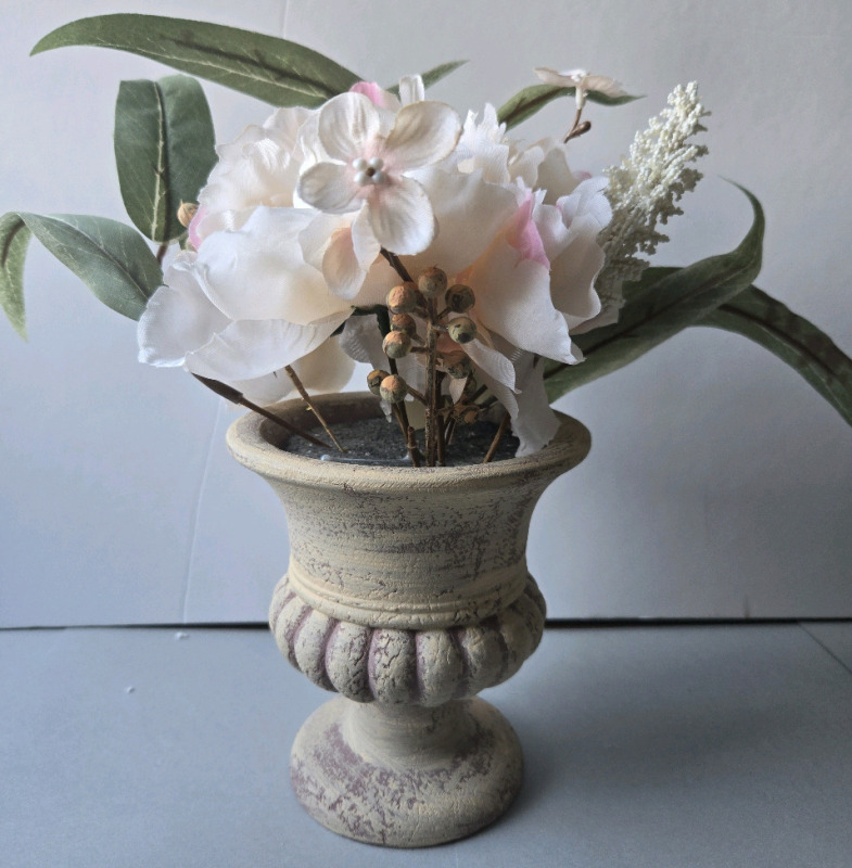 New | Decorative Indoor Faux Plant W/ Clay Pot 10" Tall