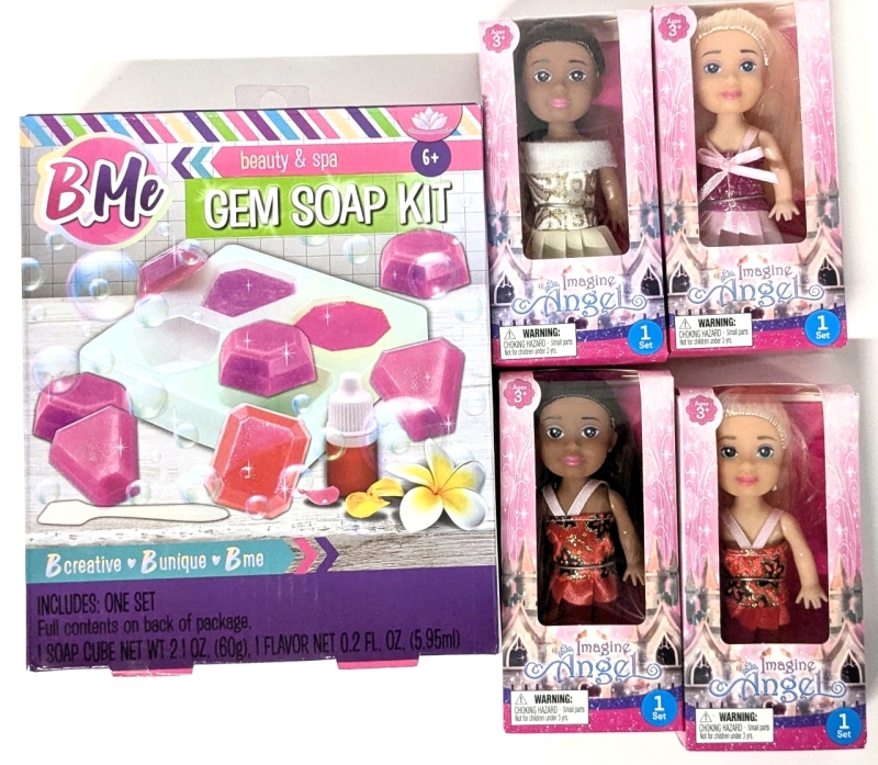 New BMe Gem Soap DIY Kit & 4 Imagine Angel 4" Tall Mini Fashion Dolls