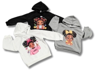 3 New Size 6Y Kids Adorable Girl Print Hoodies