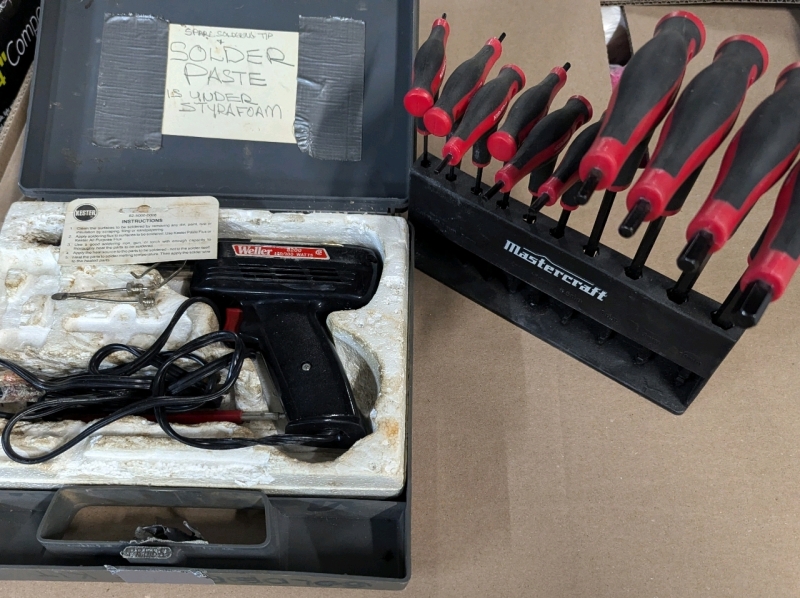 Tool Lot. Soldering iron & Master craft T-Handle Hex Set.