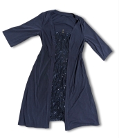New Size 12 Women's BLOOMCHIC Sequin Panel Robe-Style Dress : Dark Blue