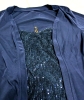 New Size 12 Women's BLOOMCHIC Sequin Panel Robe-Style Dress : Dark Blue - 2