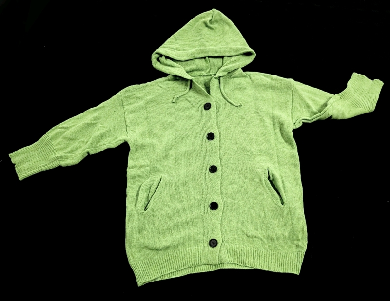 New Size Small Men's Oversized Knit Button-Up Hooded Sweater