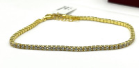 Gold Plated Sterling Silver CZ (4ct) Tennis Style Bracelet, W/A $600.00.