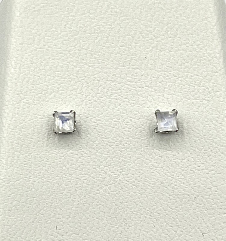 10KT White Gold Natural Moonstone (0.22ct) Earring, W/A $425.00.