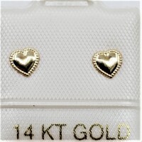 14KT Yellow Gold Heart Shape Earring, W/A $280.00.