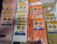 75+ | Plastic Table Covers | Perfect For Partys | Includes Colours- Pink, White, Orange &