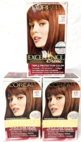 3 New L'Or&eacute;al Excellence Cr&egrave;me "#6R Light Auburn" Permanent Hair Colour Kits Retails Over $35