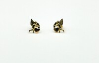 14KT Yellow and Rose Gold Cupid bow and arrow with Heart Earring, W/A $375.00.