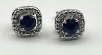 Sterling Silver Natural Blue Sapphire (0.66ct) and Natural Diamond (0.01ct) Earring, W/A $600.00. Sapphire is the birthstone for September.