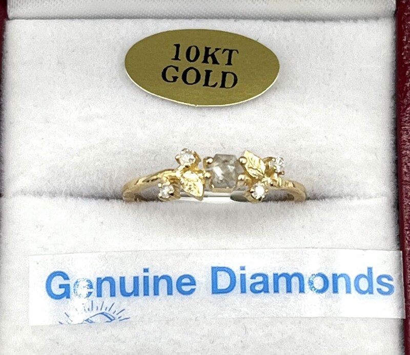10KT Yellow Gold Natural Diamond (0.34ct) Ring, Size 5.75, W/A $1940.00. Diamond is the birthstone for April.
