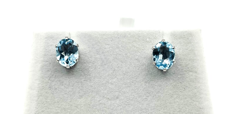 Sterling Silver Natural Blue Topaz (4.7ct) Earrings, W/A $465.00. Blue Topaz is the birthstone for December.