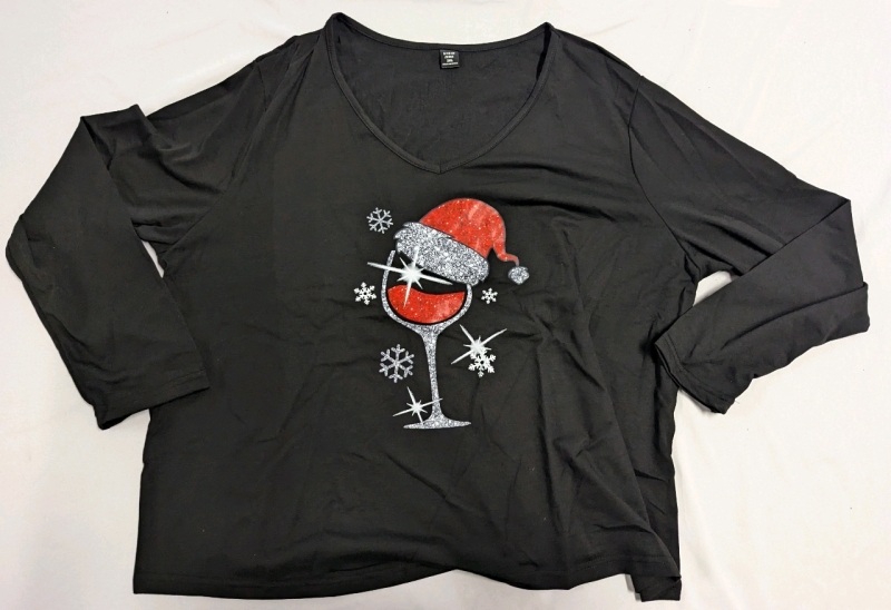 New 2xl Women's Long Sleeve V-Neck Shirt.