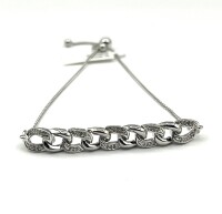 Sterling Silver Natural Diamond (0.11ct) Adjustable Bracelet, W/A $650.00. Diamond is the birthstone for April.