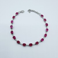 Sterling Silver Natural Ehanced Ruby (3.4ct) and CZ (0.30ct) Bracelet, W/A $1260.00. Ruby is the birthstone for July.